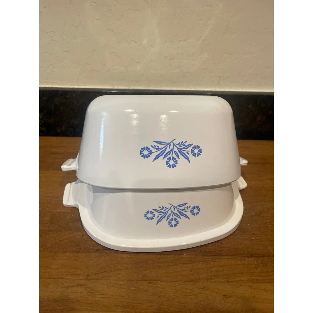 4 piece Corning Ware Blue cornflower Double Boiler set